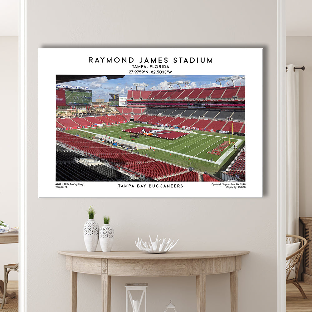 Raymond James Stadium Print, Home Of Tampa Bay Buccaneers, Football Wall Art, Canvas Print Wall Art, Man Cave Gift