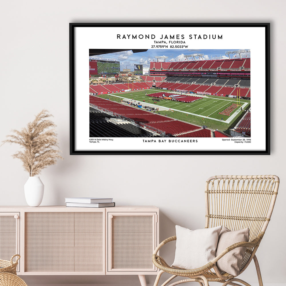 Raymond James Stadium Print, Home Of Tampa Bay Buccaneers, Football Wall Art, Framed Canvas Print Wall Art