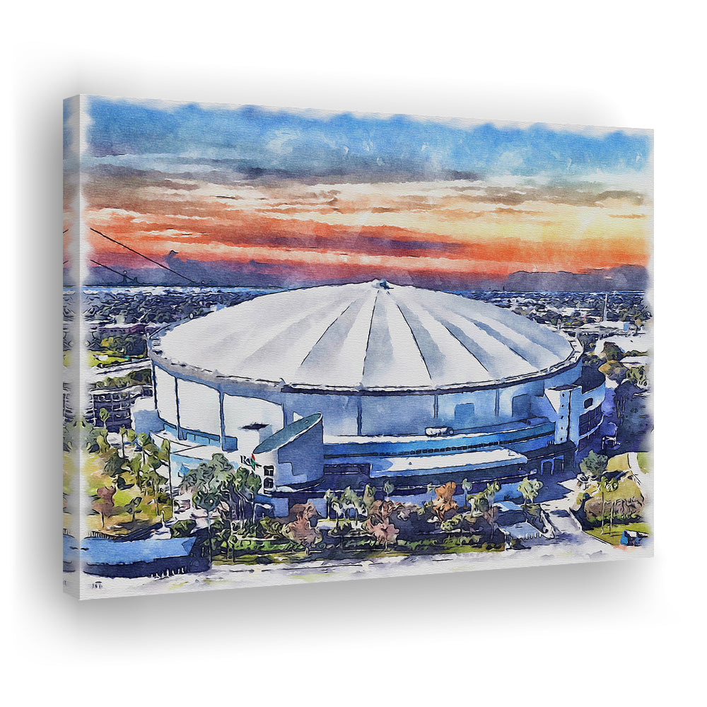 Rays Baseball Stadium, Tropicana Field Watercolor, Sport Art, Gifts for him, Canvas Print Wall Art