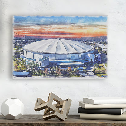 Rays Baseball Stadium, Tropicana Field Watercolor, Sport Art, Gifts for him, Canvas Print Wall Art