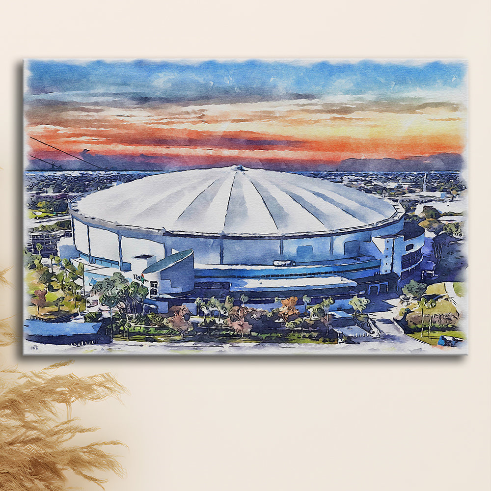 Rays Baseball Stadium, Tropicana Field Watercolor, Sport Art, Gifts for him, Canvas Print Wall Art