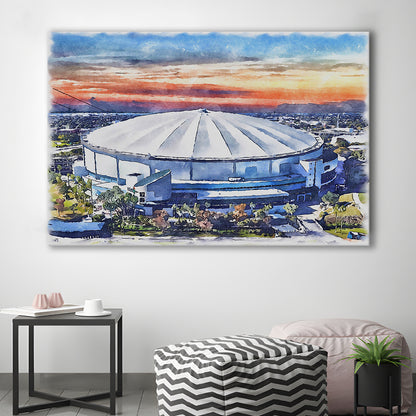 Rays Baseball Stadium, Tropicana Field Watercolor, Sport Art, Gifts for him, Canvas Print Wall Art