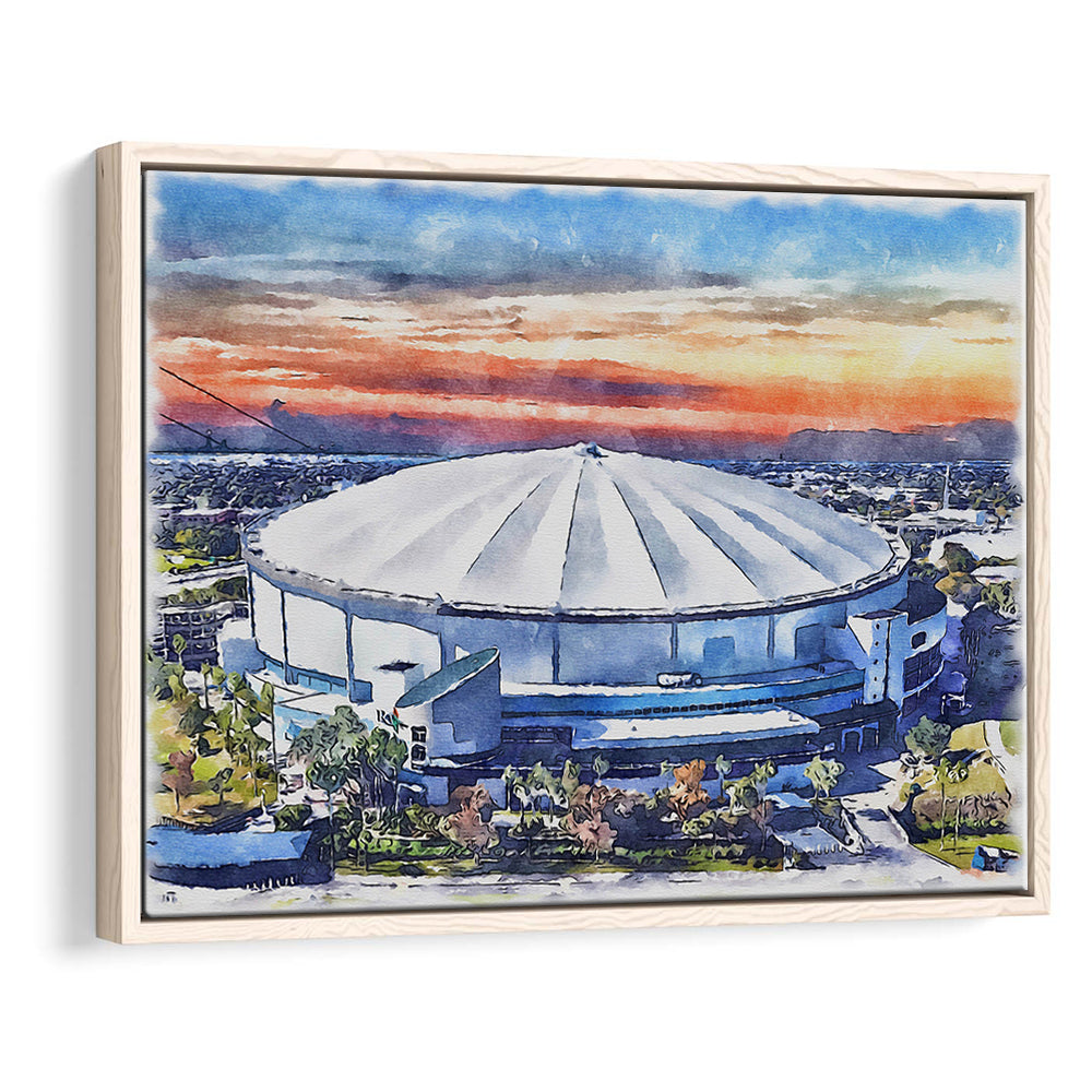 Rays Baseball Stadium, Tropicana Field Watercolor, Sport Gift Art, Framed Canvas Print Wall Art