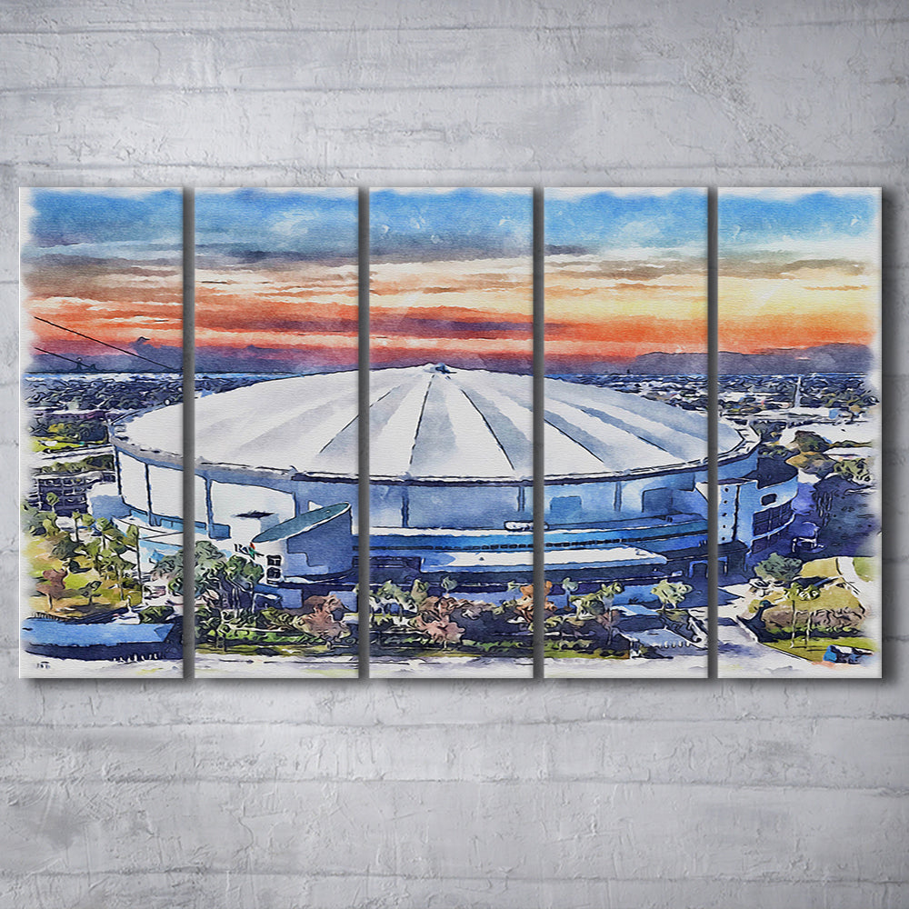 Rays Baseball Stadium, Tropicana Field Watercolor, Sport Art, Extra Large Canvas Print Wall Art