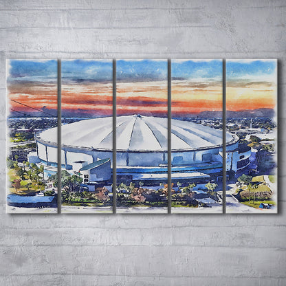 Rays Baseball Stadium, Tropicana Field Watercolor, Sport Art, Extra Large Canvas Print Wall Art