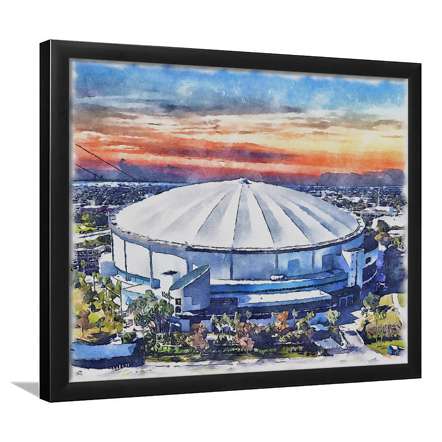 Rays Baseball Stadium, Tropicana Field Watercolor, Sport Gift Art, Framed Art Print Wall Decor