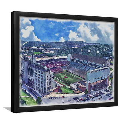 Razorback Stadium, Arkansas Painting Stadium Watercolor, Sport Gift Art, Framed Art Print Wall Decor
