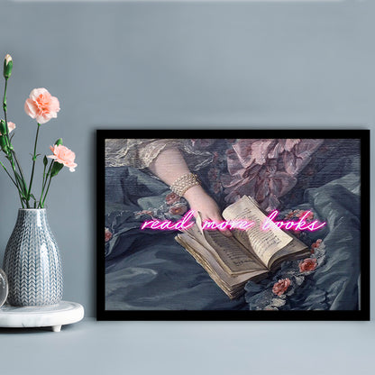 Read More Books Altered Art Print, Altered Art, Bedroom Print, Pink Art, Framed Art Print Wall Decor, Framed Picture