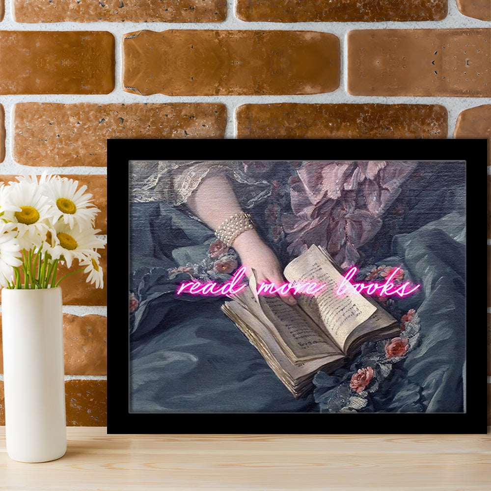 Read More Books Altered Art Print, Altered Art, Bedroom Print, Pink Art, Framed Art Print Wall Decor, Framed Picture