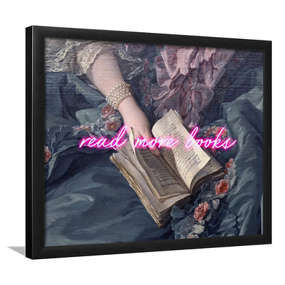 Read More Books Altered Art Print, Altered Art, Bedroom Print, Pink Art, Framed Art Print Wall Decor, Framed Picture
