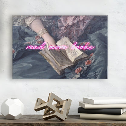 Read More Books Altered Art Print, Altered Art, Bedroom Print, Pink Art, Canvas Print Wall Art Home Decor