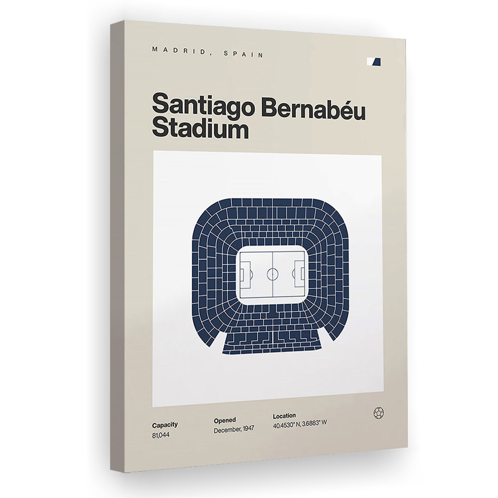 Real Madrid Stadium Print, Santiago Bernabeu Stadium Print, Fan Gifts, Sport Art, Canvas Print Wall Art