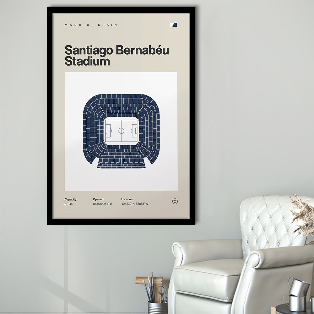 Real Madrid Stadium Print, Santiago Bernabeu Stadium Print, Gifts for him, Sport Art, Framed Art Print Wall Decor