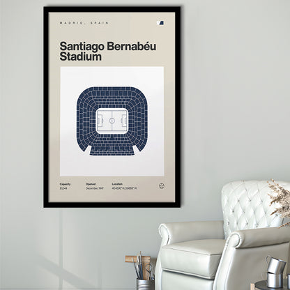 Real Madrid Stadium Print, Santiago Bernabeu Stadium Print, Gifts for him, Sport Art, Framed Art Print Wall Decor
