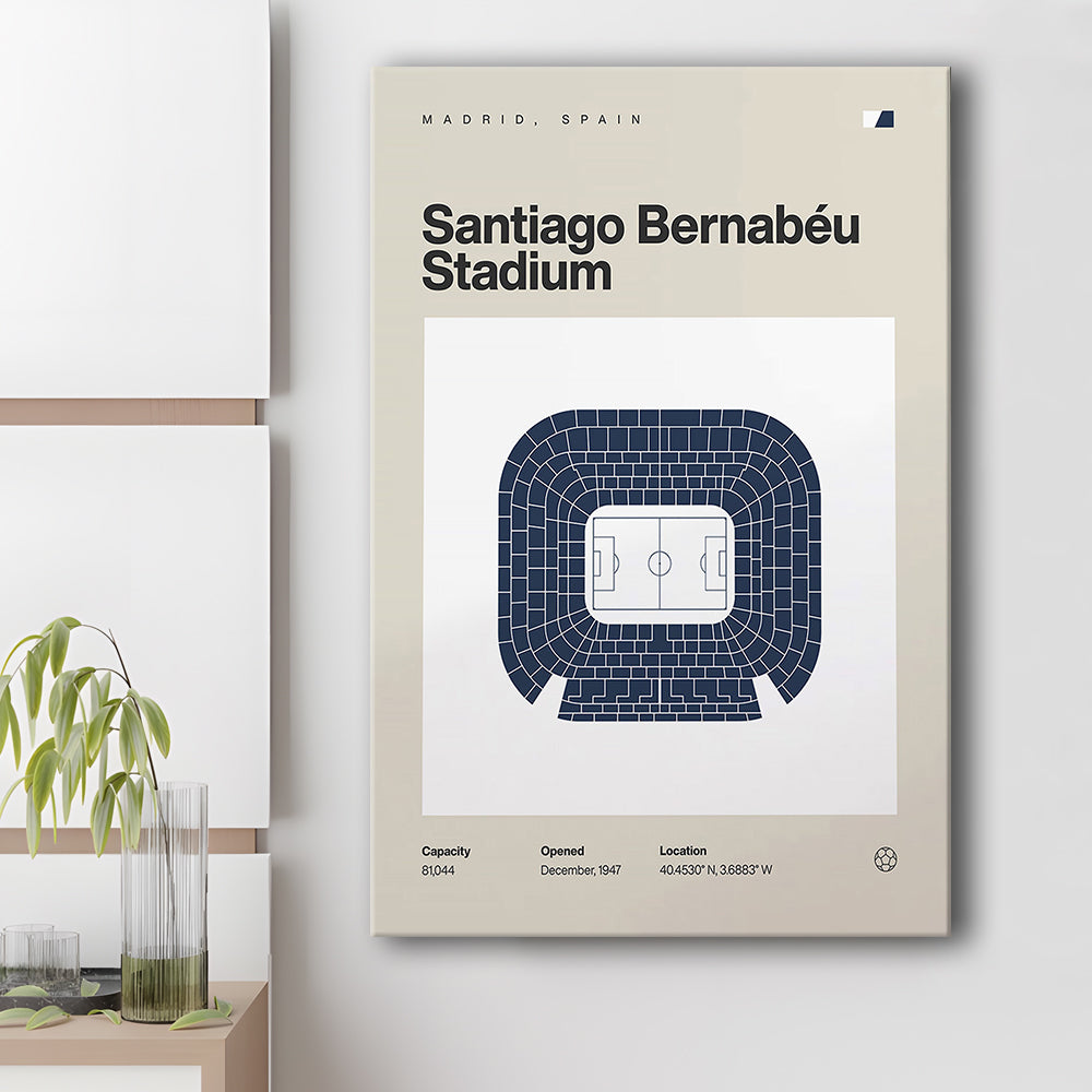 Real Madrid Stadium Print, Santiago Bernabeu Stadium Print, Fan Gifts, Sport Art, Canvas Print Wall Art