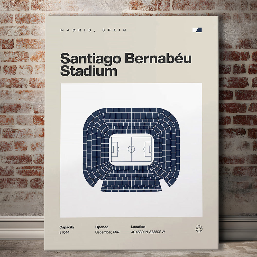Real Madrid Stadium Print, Santiago Bernabeu Stadium Print, Fan Gifts, Sport Art, Canvas Print Wall Art