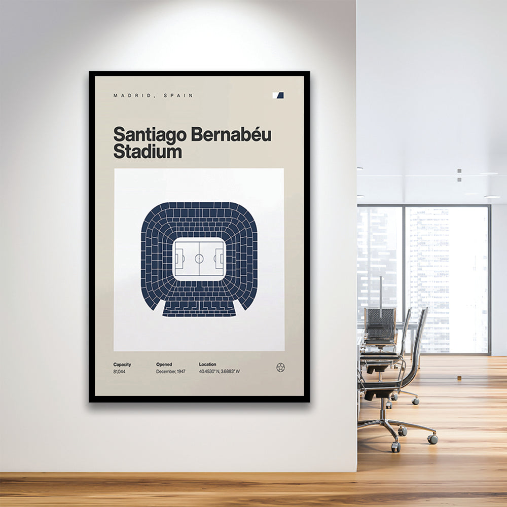 Real Madrid Stadium Print, Santiago Bernabeu Stadium Print, Gifts for him, Sport Art, Framed Art Print Wall Decor