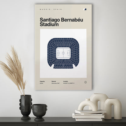 Real Madrid Stadium Print, Santiago Bernabeu Stadium Print, Fan Gifts, Sport Art, Canvas Print Wall Art