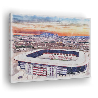 Real Murcia, Estadio Nueva Condomina Painting Stadium Watercolor, Sport Art, Gifts for him, Canvas Print Wall Art