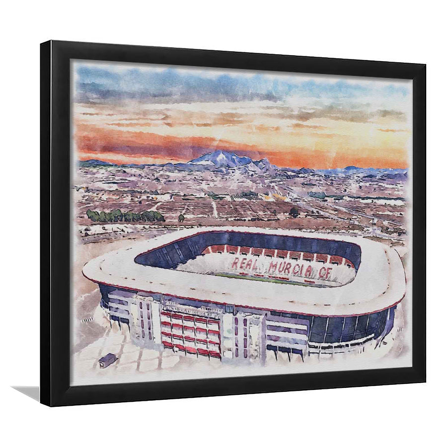 Real Murcia, Estadio Nueva Condomina Painting Stadium Watercolor, Sport Gift Art, Framed Art Print Wall Decor