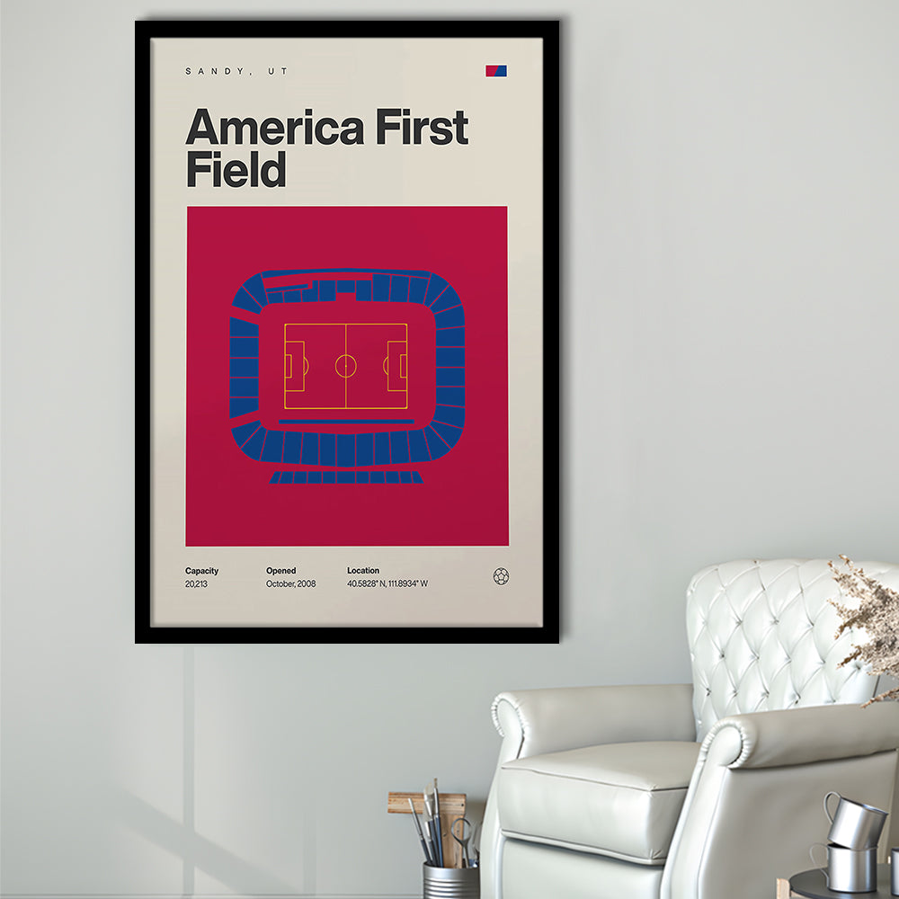 Real Salt Lake Stadium Print, America First Field Stadium Print, Gifts for him, Sport Art, Framed Art Print Wall Decor