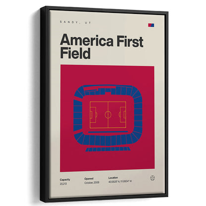 Real Salt Lake Stadium Print, America First Field Stadium Print, Man Cave Gift, Floating Framed Canvas Print Wall Art