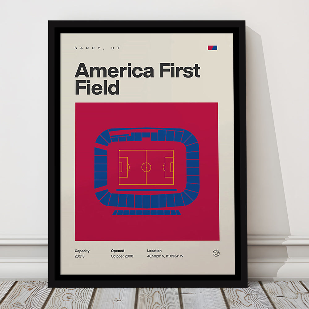 Real Salt Lake Stadium Print, America First Field Stadium Print, Man Cave Gift, Floating Framed Canvas Print Wall Art