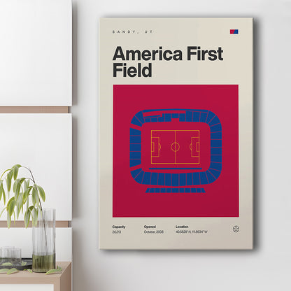 Real Salt Lake Stadium Print, America First Field Stadium Print, Fan Gifts, Sport Art, Canvas Print Wall Art