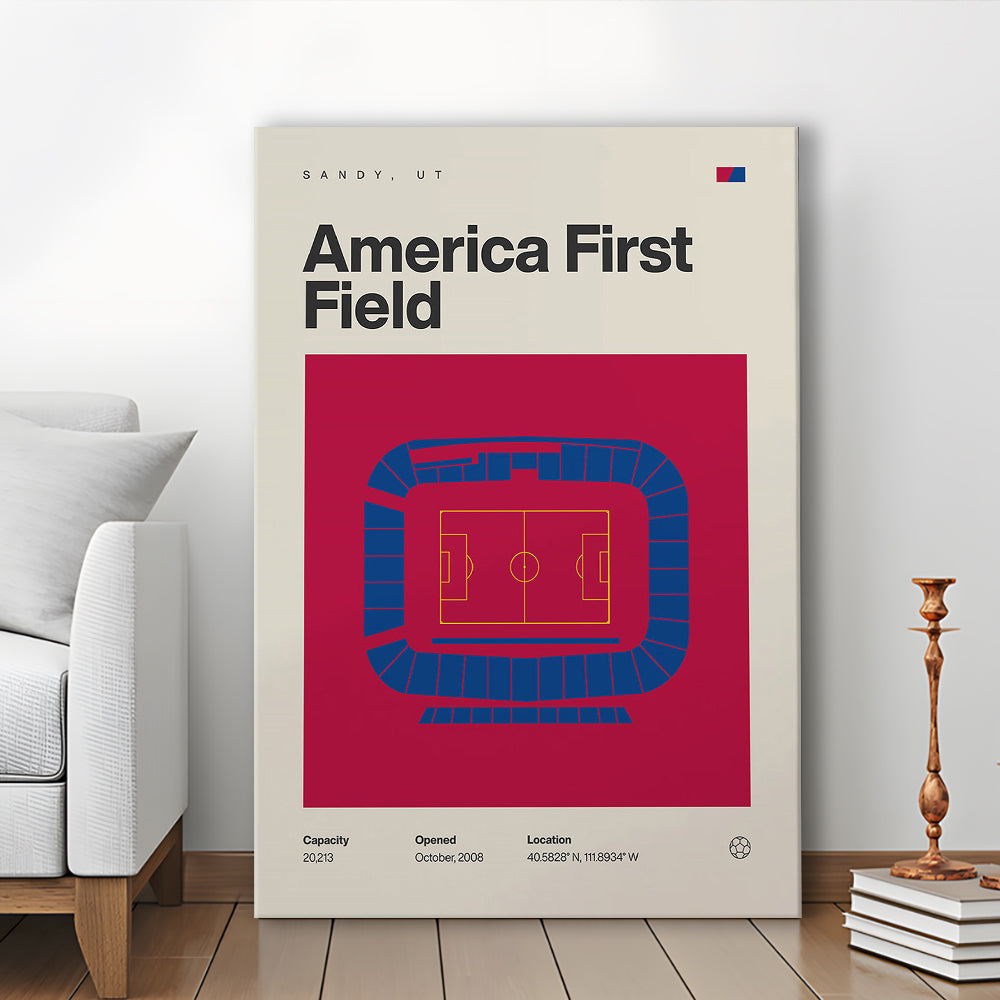 Real Salt Lake Stadium Print, America First Field Stadium Print, Fan Gifts, Sport Art, Canvas Print Wall Art