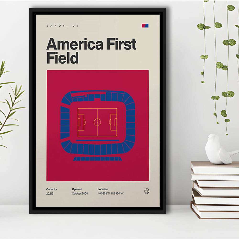 Real Salt Lake Stadium Print, America First Field Stadium Print, Man Cave Gift, Floating Framed Canvas Print Wall Art