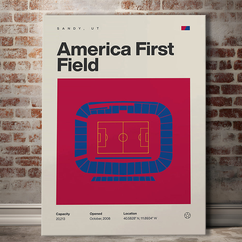 Real Salt Lake Stadium Print, America First Field Stadium Print, Fan Gifts, Sport Art, Canvas Print Wall Art
