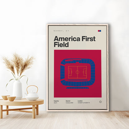 Real Salt Lake Stadium Print, America First Field Stadium Print, Man Cave Gift, Floating Framed Canvas Print Wall Art