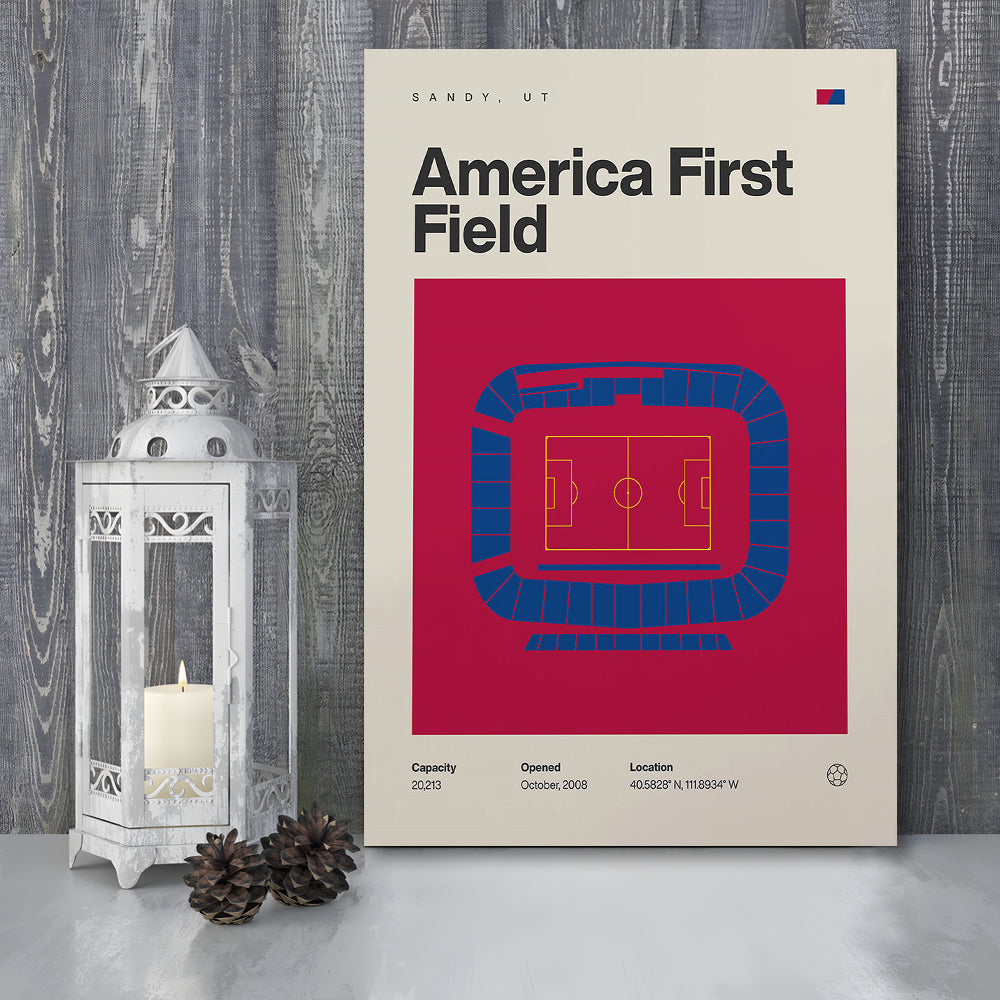 Real Salt Lake Stadium Print, America First Field Stadium Print, Fan Gifts, Sport Art, Canvas Print Wall Art