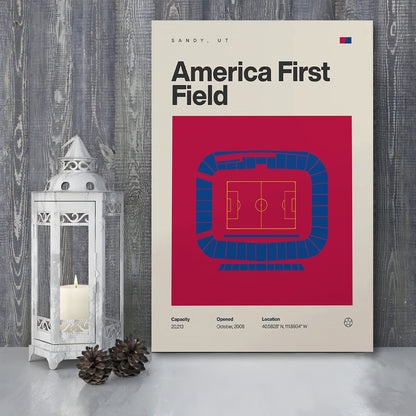 Real Salt Lake Stadium Print, America First Field Stadium Print, Fan Gifts, Sport Art, Canvas Print Wall Art