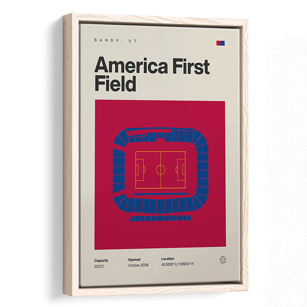 Real Salt Lake Stadium Print, America First Field Stadium Print, Man Cave Gift, Floating Framed Canvas Print Wall Art