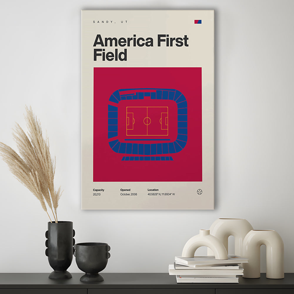Real Salt Lake Stadium Print, America First Field Stadium Print, Fan Gifts, Sport Art, Canvas Print Wall Art
