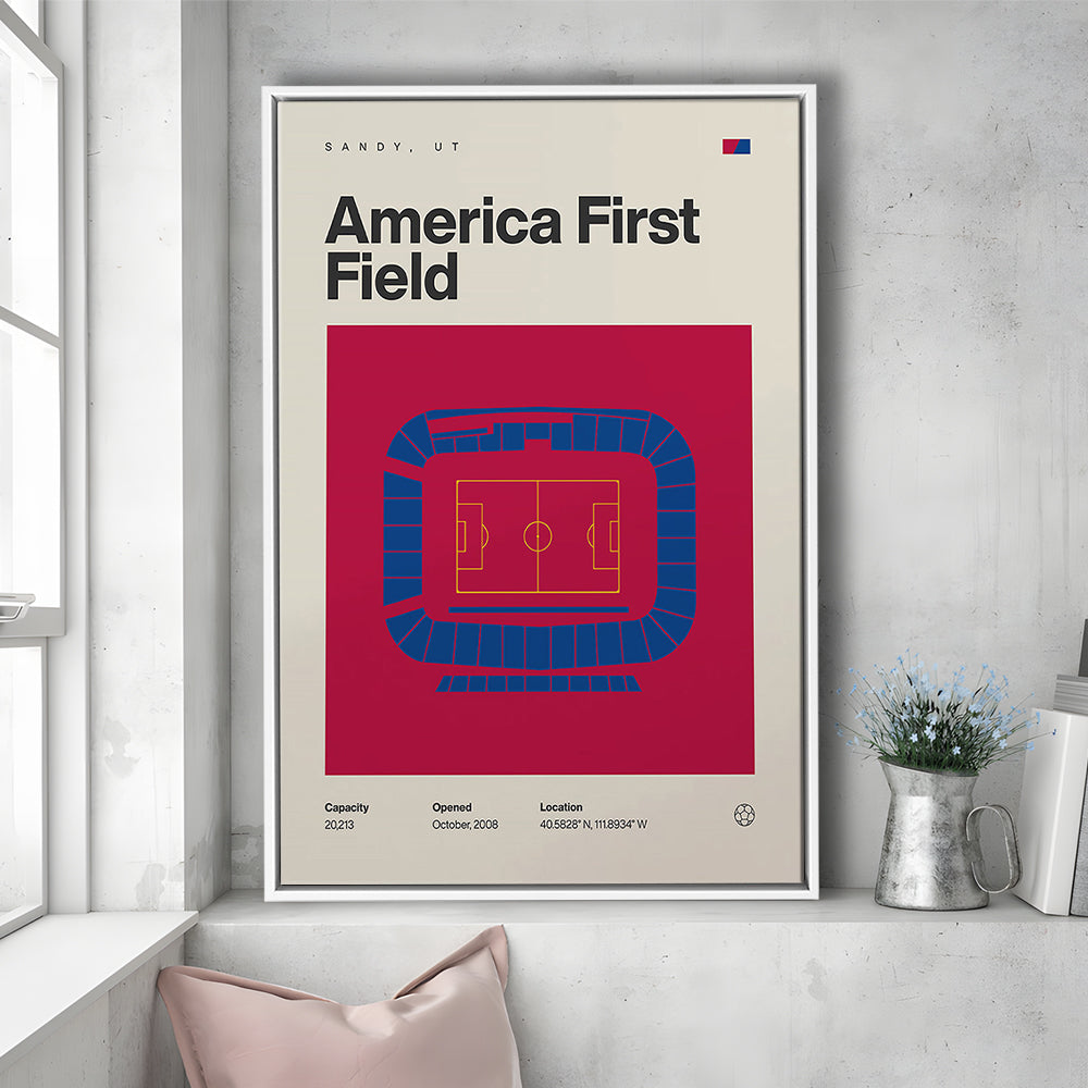Real Salt Lake Stadium Print, America First Field Stadium Print, Man Cave Gift, Floating Framed Canvas Print Wall Art