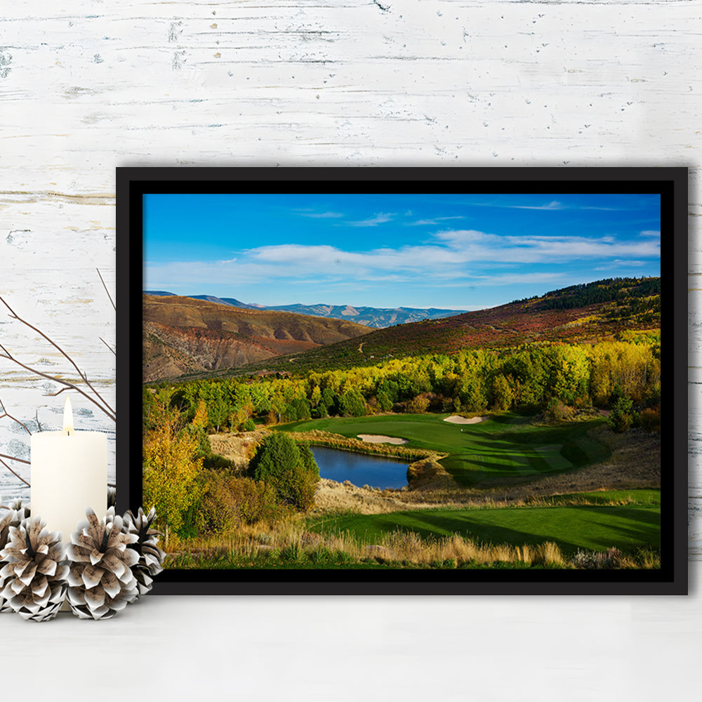 Red Sky Ranch And Golf Club, Fazio Course Hole 17, Wolcott, Colorado, Floating Framed Canvas Print Wall Art