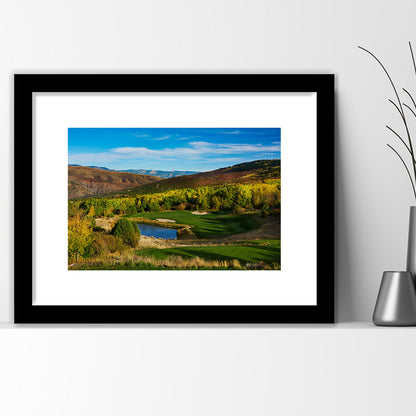 Red Sky Ranch And Golf Club, Fazio Course Hole 17, Wolcott, Colorado, Goft Art Print, Framed Art Print White Border Wall Decor