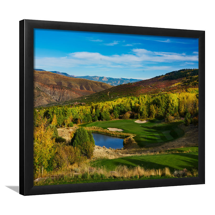 Red Sky Ranch And Golf Club, Fazio Course Hole 17, Wolcott, Colorado, Framed Art Print Wall Decor, Picture Framed