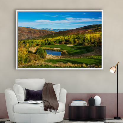 Red Sky Ranch And Golf Club, Fazio Course Hole 17, Wolcott, Colorado, Floating Framed Canvas Print Wall Art