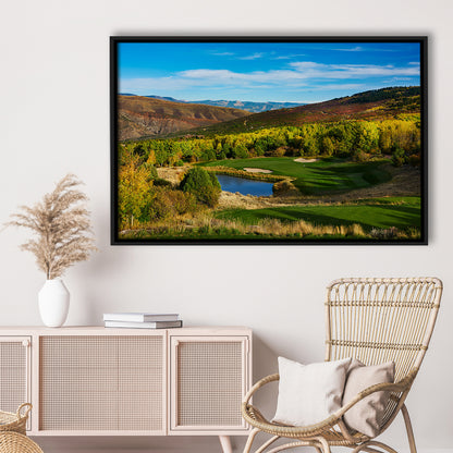 Red Sky Ranch And Golf Club, Fazio Course Hole 17, Wolcott, Colorado, Floating Framed Canvas Print Wall Art