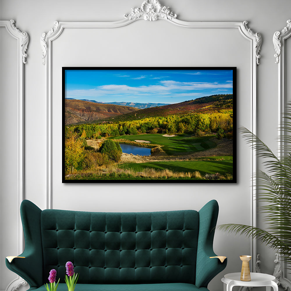 Red Sky Ranch And Golf Club, Fazio Course Hole 17, Wolcott, Colorado, Framed Art Print Wall Decor, Picture Framed