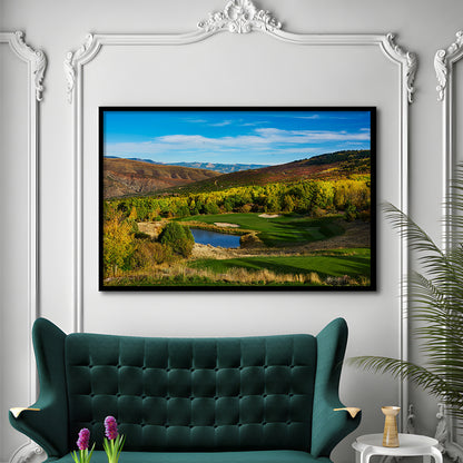 Red Sky Ranch And Golf Club, Fazio Course Hole 17, Wolcott, Colorado, Framed Art Print Wall Decor, Picture Framed