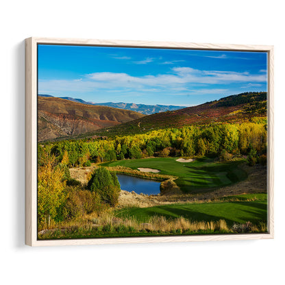 Red Sky Ranch And Golf Club, Fazio Course Hole 17, Wolcott, Colorado, Floating Framed Canvas Print Wall Art