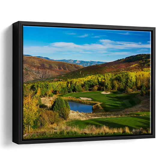 Red Sky Ranch And Golf Club, Fazio Course Hole 17, Wolcott, Colorado, Floating Framed Canvas Print Wall Art