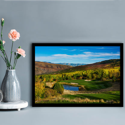 Red Sky Ranch And Golf Club, Fazio Course Hole 17, Wolcott, Colorado, Framed Art Print Wall Decor, Picture Framed