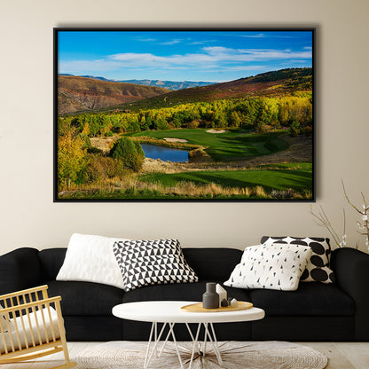 Red Sky Ranch And Golf Club, Fazio Course Hole 17, Wolcott, Colorado, Floating Framed Canvas Print Wall Art