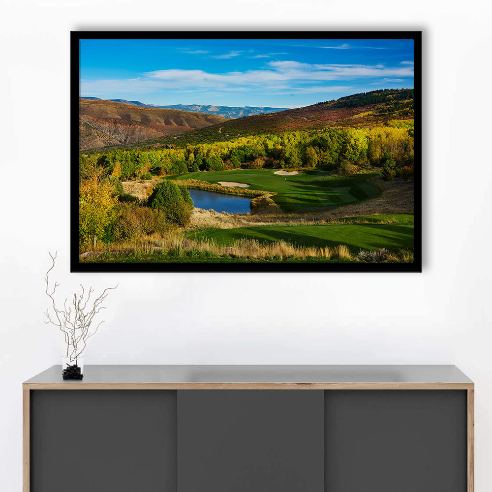 Red Sky Ranch And Golf Club, Fazio Course Hole 17, Wolcott, Colorado, Framed Art Print Wall Decor, Picture Framed
