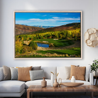 Red Sky Ranch And Golf Club, Fazio Course Hole 17, Wolcott, Colorado, Floating Framed Canvas Print Wall Art